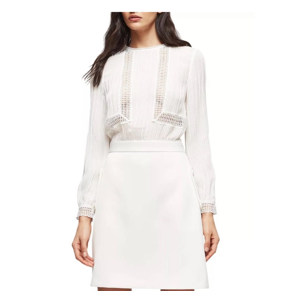 Reiss NWT Bruna Lace Detail Dress Off White